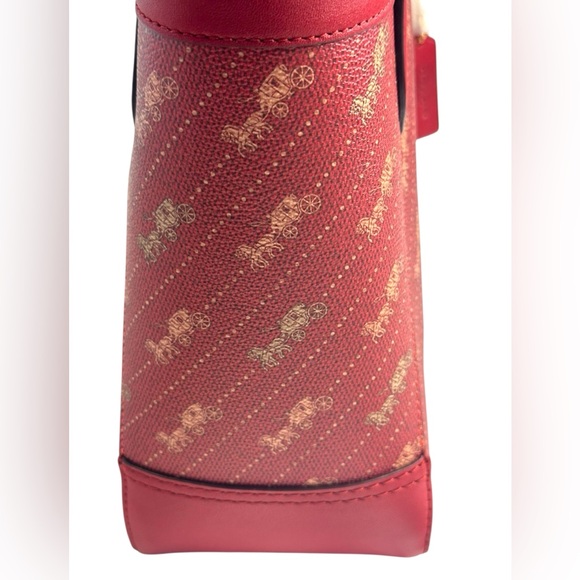 Coach Red Horse and Carriage Tote Bag with Monogram Pattern- Like New - Picture 4 of 12